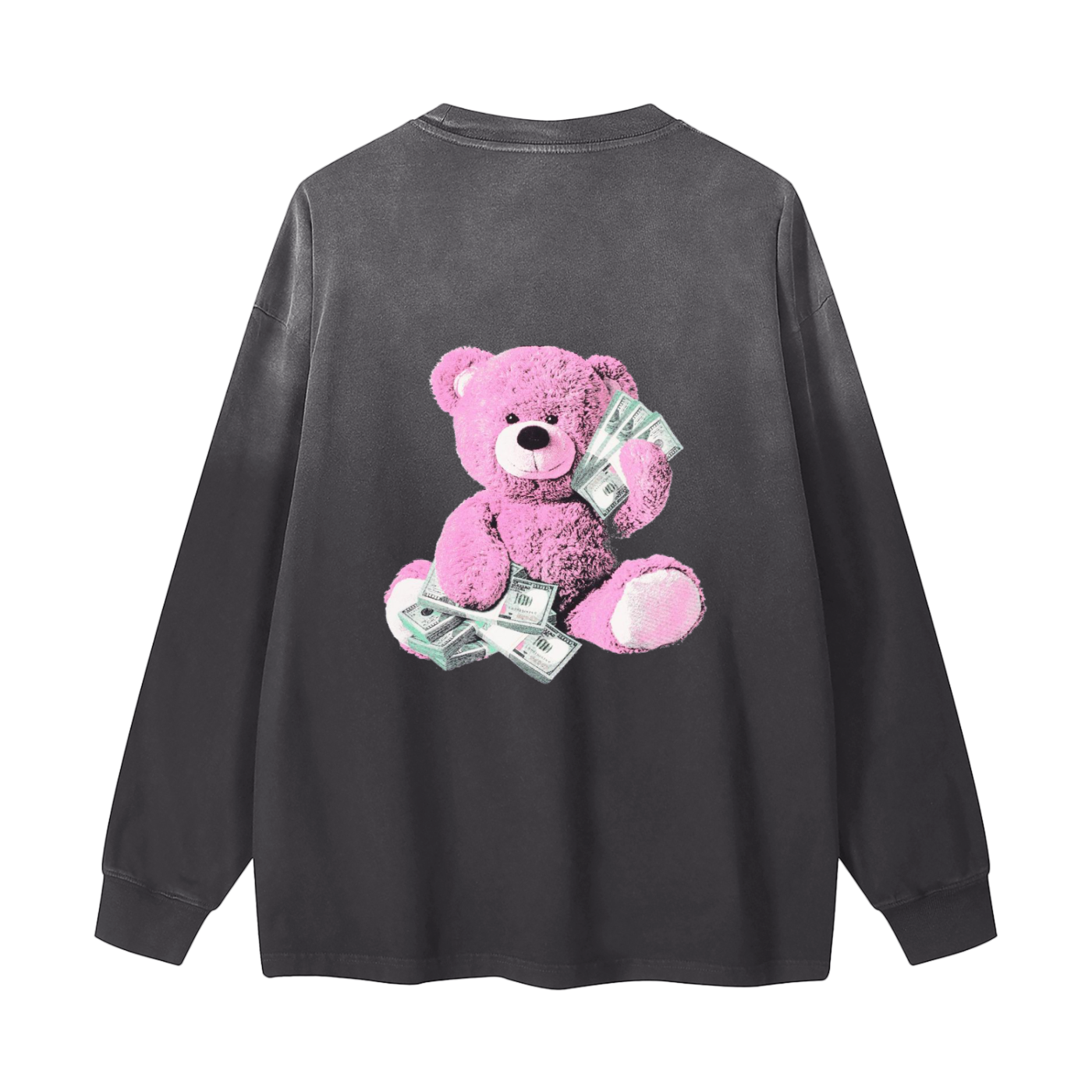 BILLION DOLLAZ Plain Washed Long Sleeve T-Shirt