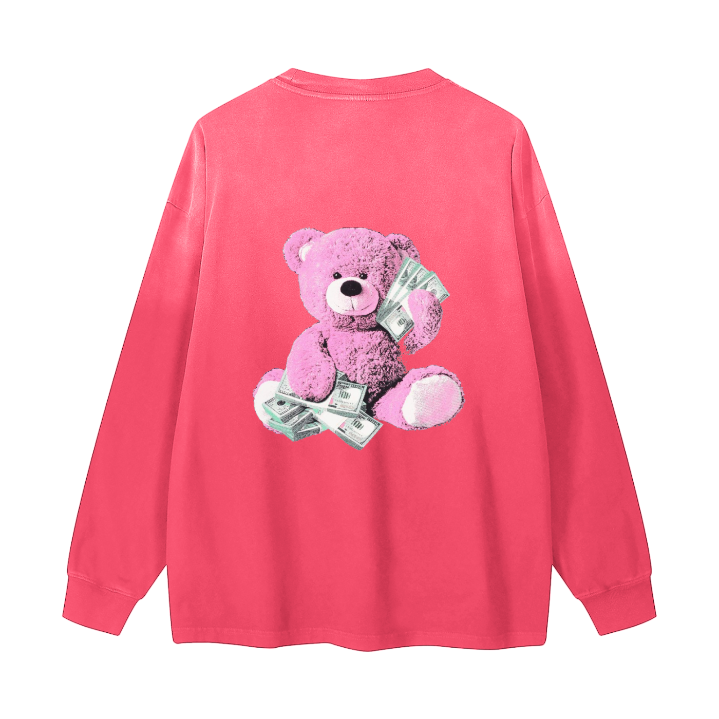 BILLION DOLLAZ Plain Washed Long Sleeve T-Shirt