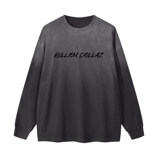 BILLION DOLLAZ Plain Washed Long Sleeve T-Shirt