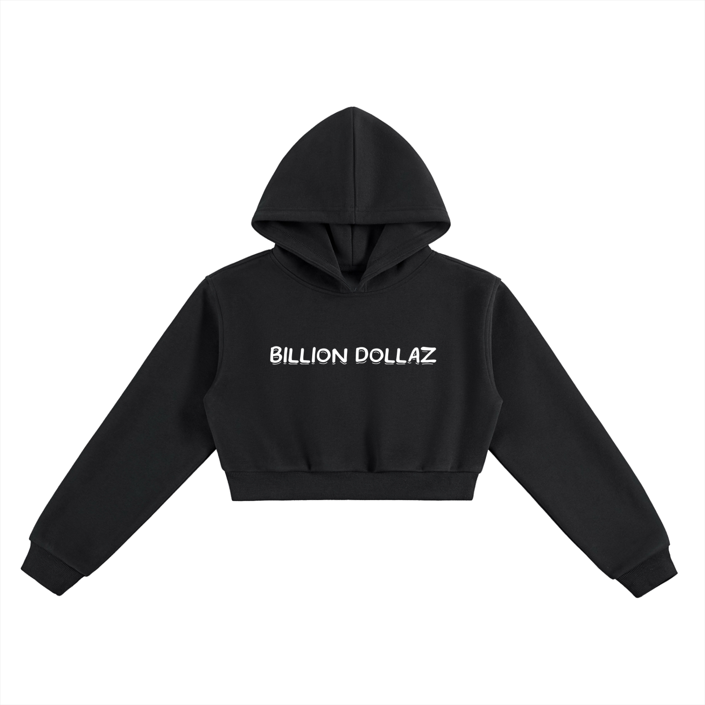 BILLION DOLLAZ 'black comic' Cropped Hoodie