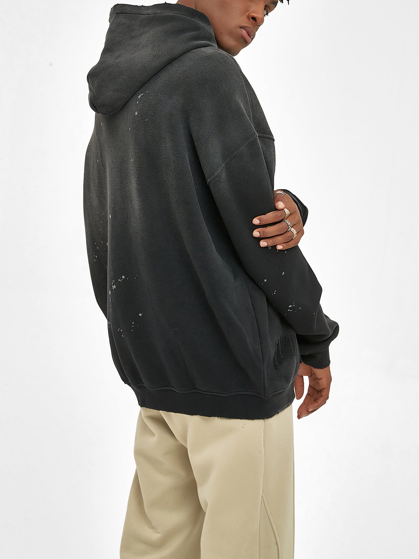 BILLION DOLLAZ Vintage Washed Frayed Hoodie